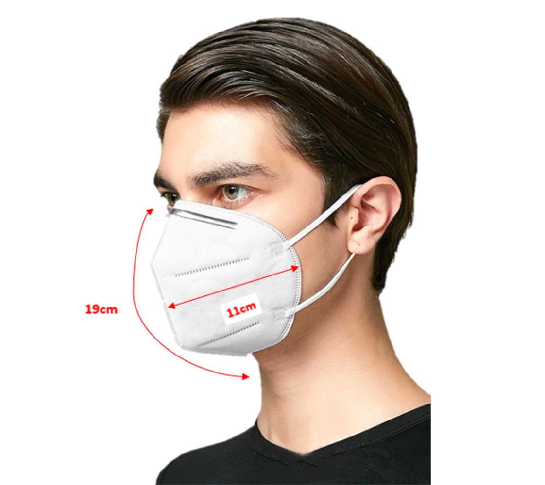 20x Mondkapjes KN95 mondmaskers 4 Laags - Wit 20x Mondkapjes KN95 mondmaskers 4 Laags - Wit