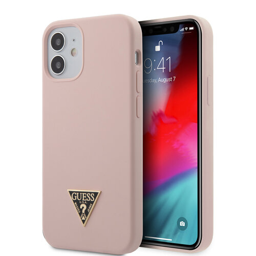 Guess Guess Apple iPhone 12 Mini Roze Backcover hoesje - silicone