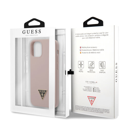 Guess Guess Apple iPhone 12 Mini Roze Backcover hoesje - silicone