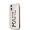 Karl Lagerfeld Karl Lagerfeld Apple iPhone 12 Mini Backcover hoesje Zilver - Liquid Glitter