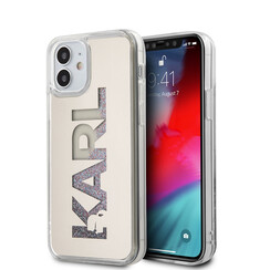 Karl Lagerfeld Apple iPhone 12 Mini Silber Back-Cover hul - Liquid Glitter