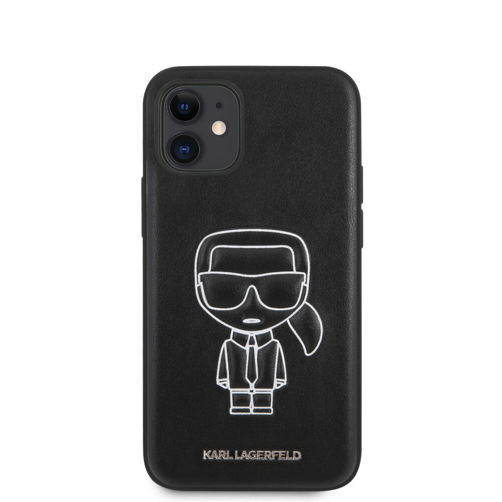 Karl Lagerfeld Karl Lagerfeld Apple iPhone 12 Mini Wit Backcover hoesje - Embossed Karl Lagerfeld Karl Lagerfeld Apple iPhone 12 Mini Wit Backcover hoesje - Embossed