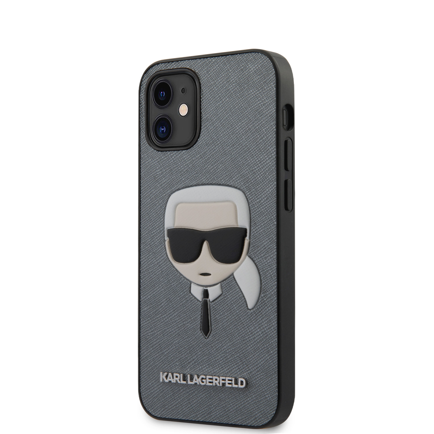 Karl Lagerfeld Karl Lagerfeld Apple iPhone 12 Mini Backcover hoesje Zilver - Saffiano, foto 2 van 6