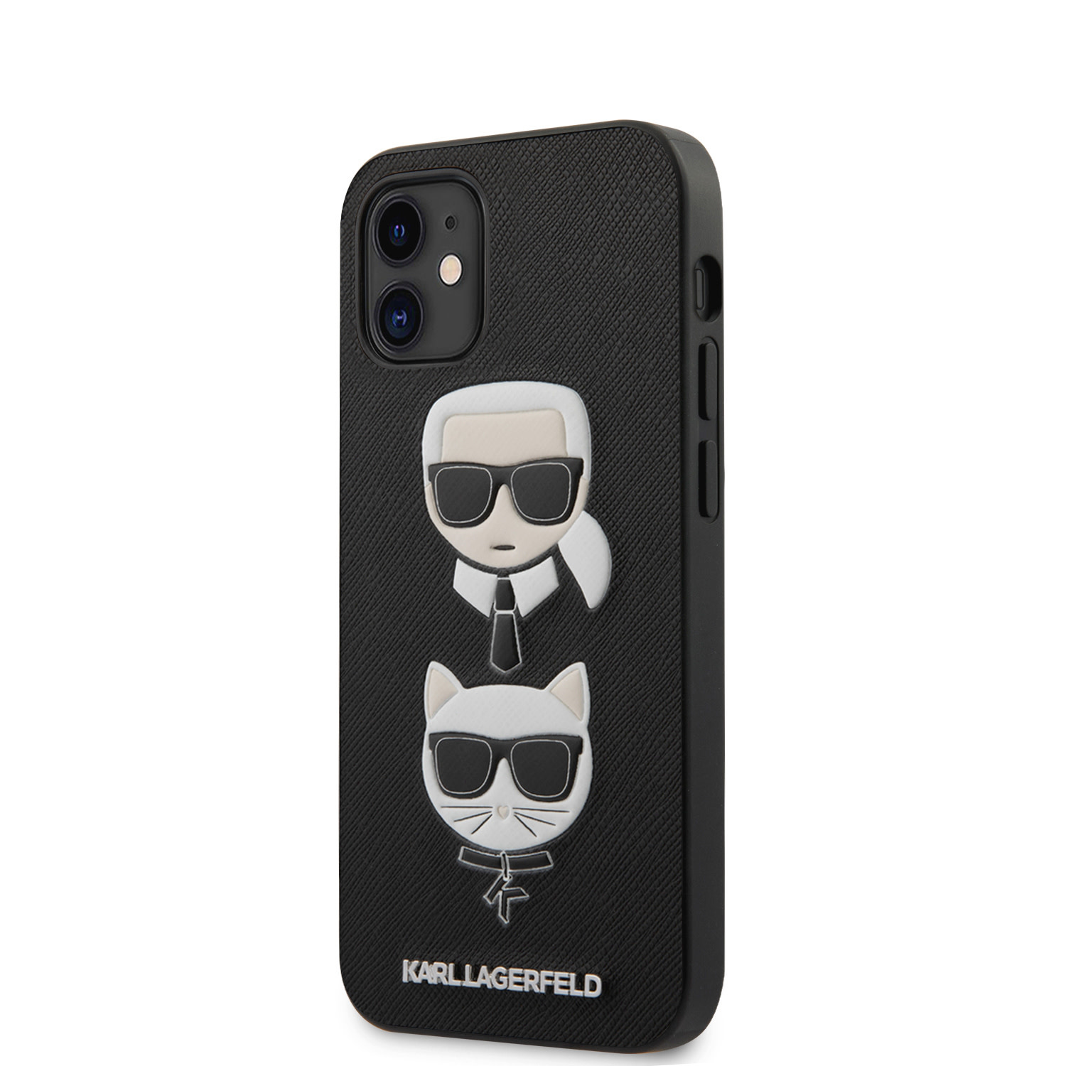 Karl Lagerfeld Karl Lagerfeld Apple iPhone 12 Mini Backcover hoesje Zwart - Saffiano