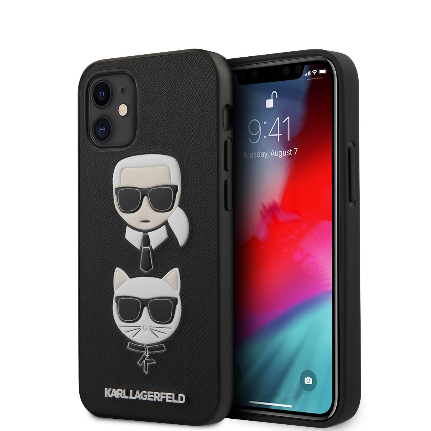 Karl Lagerfeld Karl Lagerfeld Apple iPhone 12 Mini Backcover hoesje Zwart - Saffiano, foto 3 van 6