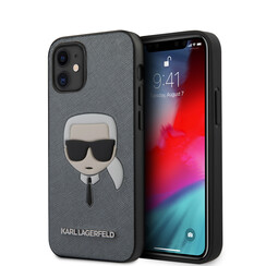Karl Lagerfeld Apple iPhone 12 Mini argent Back cover coque - Saffiano