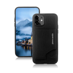 Pierre Cardin Apple iPhone 12 Mini schwarz Back-Cover hul - Echtleder