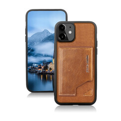 Pierre Cardin Apple iPhone 12 Mini braun Back-Cover hul - Echtleder