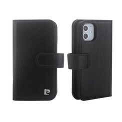 Pierre Cardin Zwart hoesje iPhone 12 Mini - Wallet Book Case - Echt leder