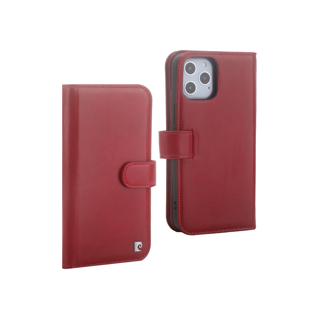 Pierre Cardin Pierre Cardin Apple iPhone 12 Pro Max red Book type case - Genuine leather Pierre Cardin Pierre Cardin Apple iPhone 12 Pro Max red Book type case - Genuine leather