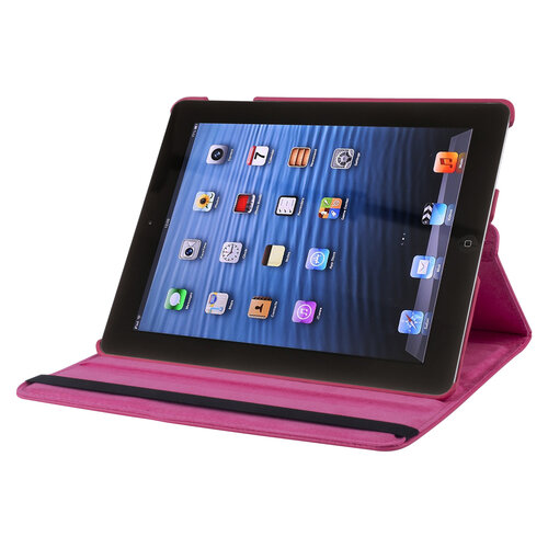 Apple iPad 2-3-4 Hot Pink Book Case Tablet - 360 degrees rotatable