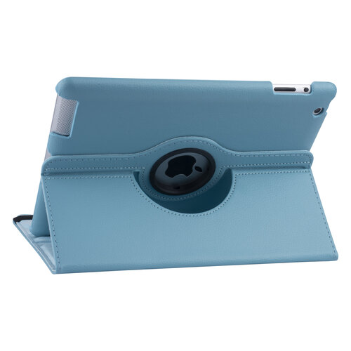 Apple iPad 2-3-4 Light Blue Book Case Tablet - 360 degrees rotatable