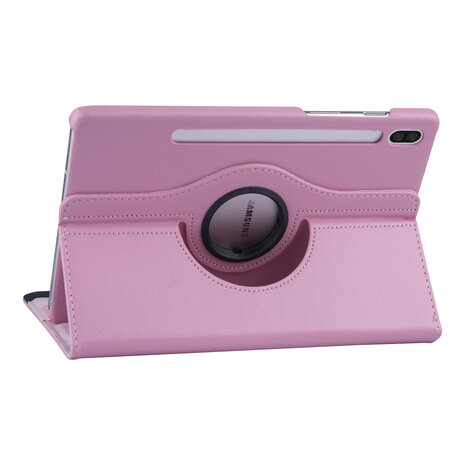 Samsung Tab S6 Roze Book Case Tablethoes - 360 graden draaibaar Samsung Tab S6 Roze Book Case Tablethoes - 360 graden draaibaar