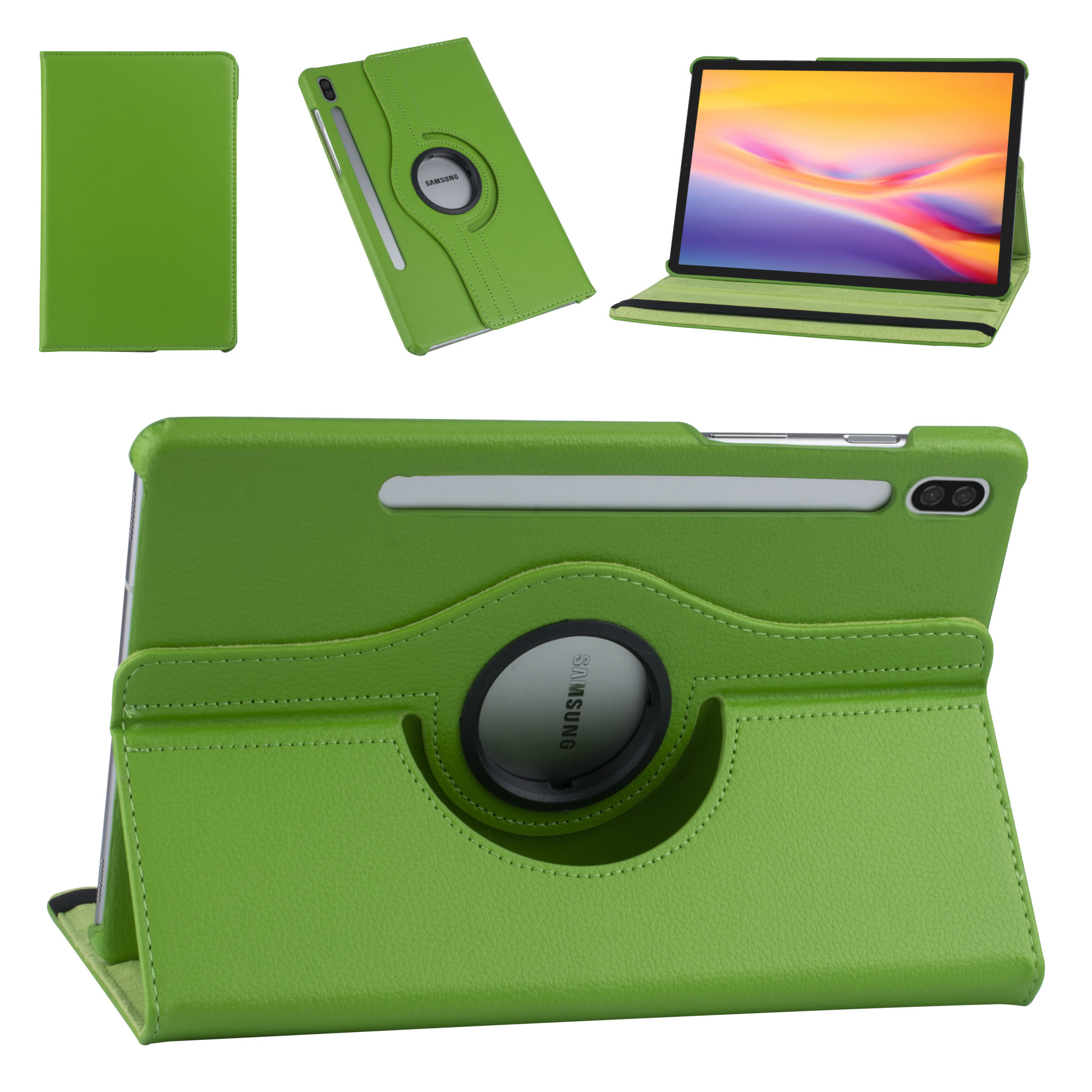 Samsung Tab S6 Groen Book Case Tablethoes - 360 graden draaibaar, foto 5 van 6