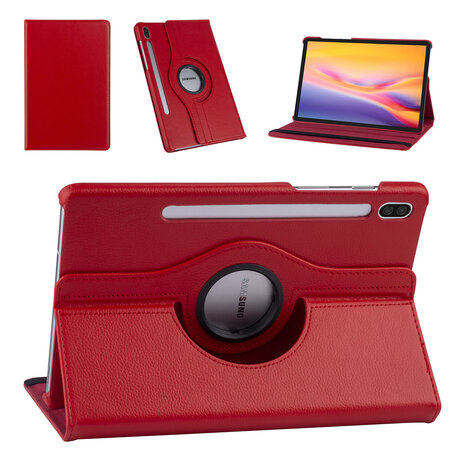 Samsung Tab S6 rouge Tablet Housse - Embossed Samsung Tab S6 rouge Tablet Housse - Embossed