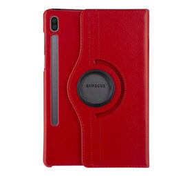 Samsung Tab S6 Rood Book Case Tablethoes - 360 graden draaibaar Samsung Tab S6 Rood Book Case Tablethoes - 360 graden draaibaar