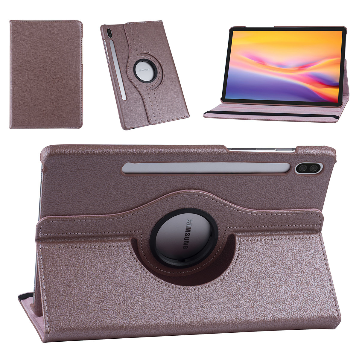 Samsung Tab S6 Rose Gold Book Case Tablethoes - 360 graden draaibaar, foto 3 van 6