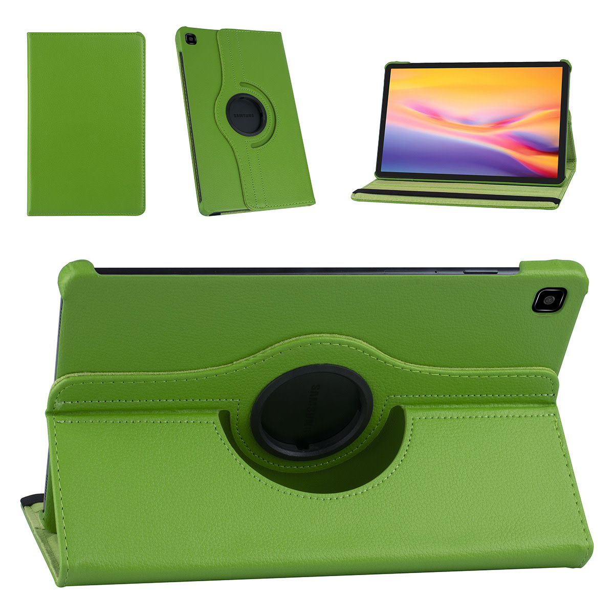 Samsung Tab S6 Lite Groen Book Case Tablethoes - 360 graden draaibaar, foto 5 van 6