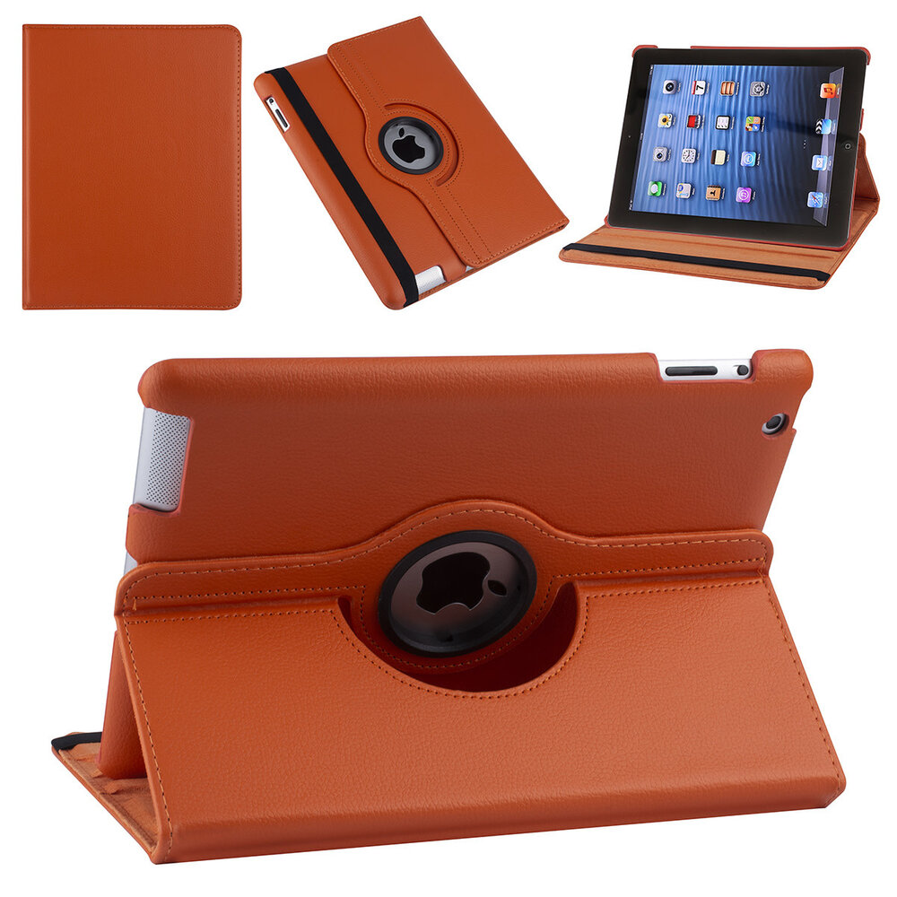 Apple iPad 2-3-4 Orange Book Case Tablet - 360 Grad drehbar Apple iPad 2-3-4 Orange Book Case Tablet - 360 Grad drehbar
