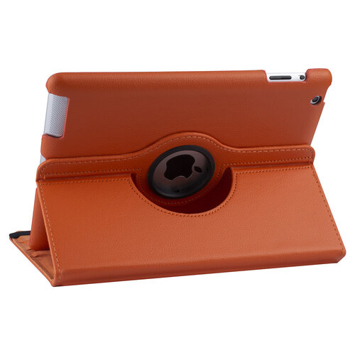 Apple iPad 2-3-4 Book case Oranje Book Case Tablethoes - 360 graden draaibaar
