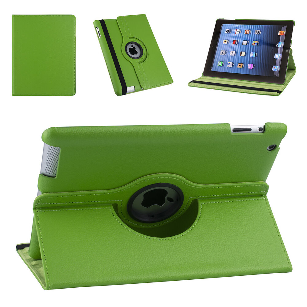 Apple iPad 2-3-4 Green Book Case Tablet - 360 degrees rotatable Apple iPad 2-3-4 Green Book Case Tablet - 360 degrees rotatable