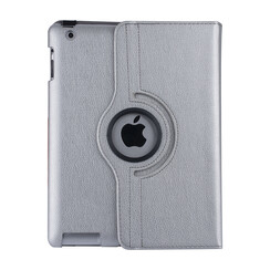 Apple iPad 2-3-4 Book case Zilver Book Case Tablethoes - 360 graden draaibaar