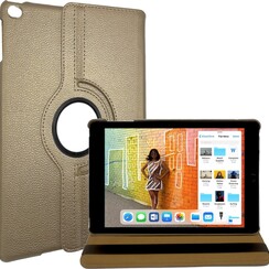 Apple iPad 9.7 (2017) en Apple iPad 9.7 (2018) Goud 360 graden draaibaar hoes - Book Case Tablethoes