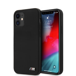 BMW Apple iPhone 12 Mini Metall Back-Cover hul - Carbon roter Streifen