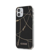 Guess Guess Apple iPhone 12 Mini Noir Back cover coque - Chaîne en or TPU Guess Guess Apple iPhone 12 Mini Noir Back cover coque - Chaîne en or TPU