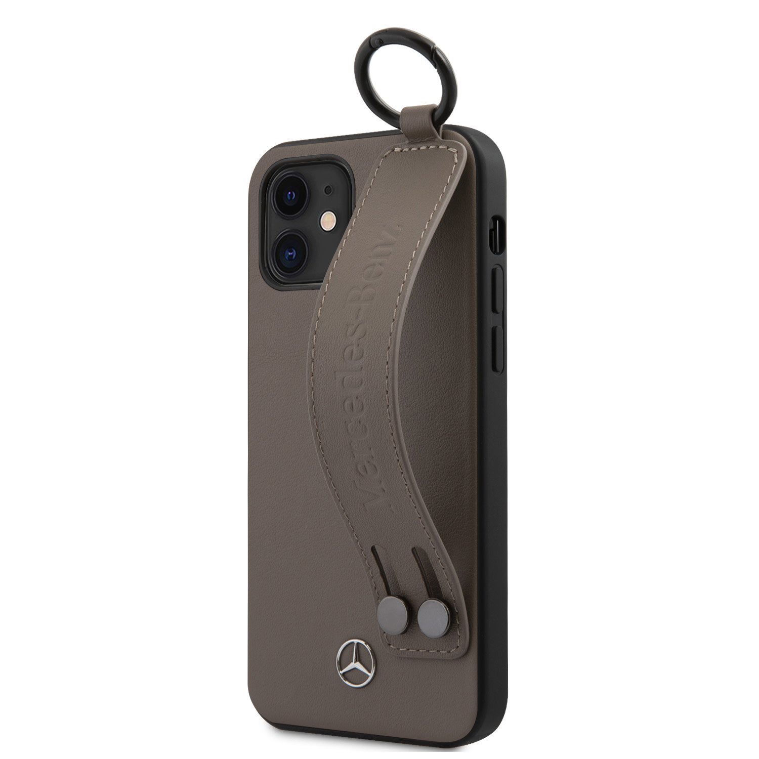 Mercedes-Benz Mercedes-Benz Apple iPhone 12 Mini Bruin Backcover hoesje - Real Leather - Hand Strap, foto 4 van 6
