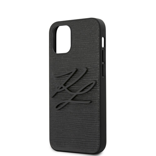 Karl Lagerfeld Karl Lagerfeld Apple iPhone 12 Mini Black Back cover case - Lizard Signature