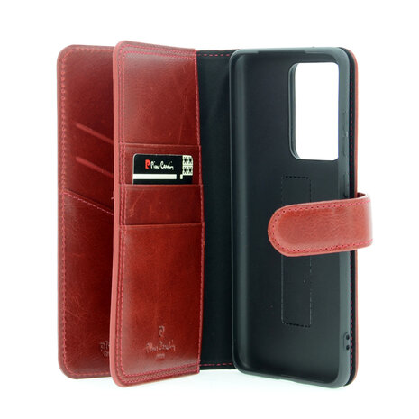 Pierre Cardin Pierre Cardin Rood hoesje voor Samsung Galaxy S20 Ultra - Book Case - Echt leder Pierre Cardin Pierre Cardin Rood hoesje voor Samsung Galaxy S20 Ultra - Book Case - Echt leder