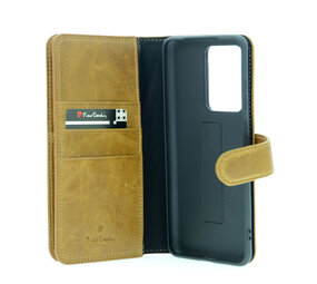Pierre Cardin Pierre Cardin Bruin hoesje voor Samsung Galaxy S20 Ultra - Book Case - Echt leder Pierre Cardin Pierre Cardin Bruin hoesje voor Samsung Galaxy S20 Ultra - Book Case - Echt leder
