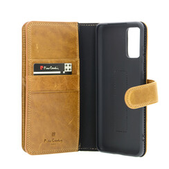 Pierre Cardin Samsung Galaxy S20 Plus braun Book-Case hul - Echtleder
