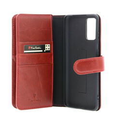 Pierre Cardin Samsung Galaxy S20 Plus red Book type case - Genuine leather