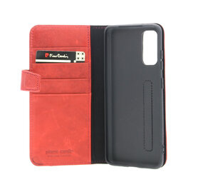 Pierre Cardin Pierre Cardin Samsung Galaxy S20 red Book type case - Genuine leather Pierre Cardin Pierre Cardin Samsung Galaxy S20 red Book type case - Genuine leather