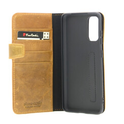 Pierre Cardin Bruin hoesje Samsung Galaxy S20 - Book Case - Echt leder