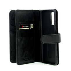 Pierre Cardin Samsung Galaxy S20 black Book type case - Genuine leather