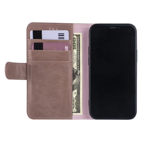 UNIQ Accessory iPhone 12 Mini Book Case hoesje - Roze - PU leather UNIQ Accessory iPhone 12 Mini Book Case hoesje - Roze - PU leather