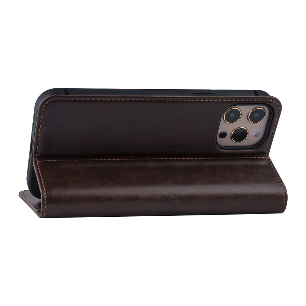 UNIQ Accessory Apple iPhone 12 Pro Max Dark Brown Book type case - PU leather UNIQ Accessory Apple iPhone 12 Pro Max Dark Brown Book type case - PU leather