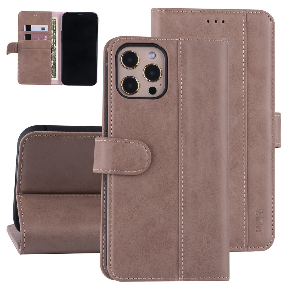 UNIQ Accessory Apple iPhone 12 Pro Max Rose Book type housse - Faux cuir UNIQ Accessory Apple iPhone 12 Pro Max Rose Book type housse - Faux cuir