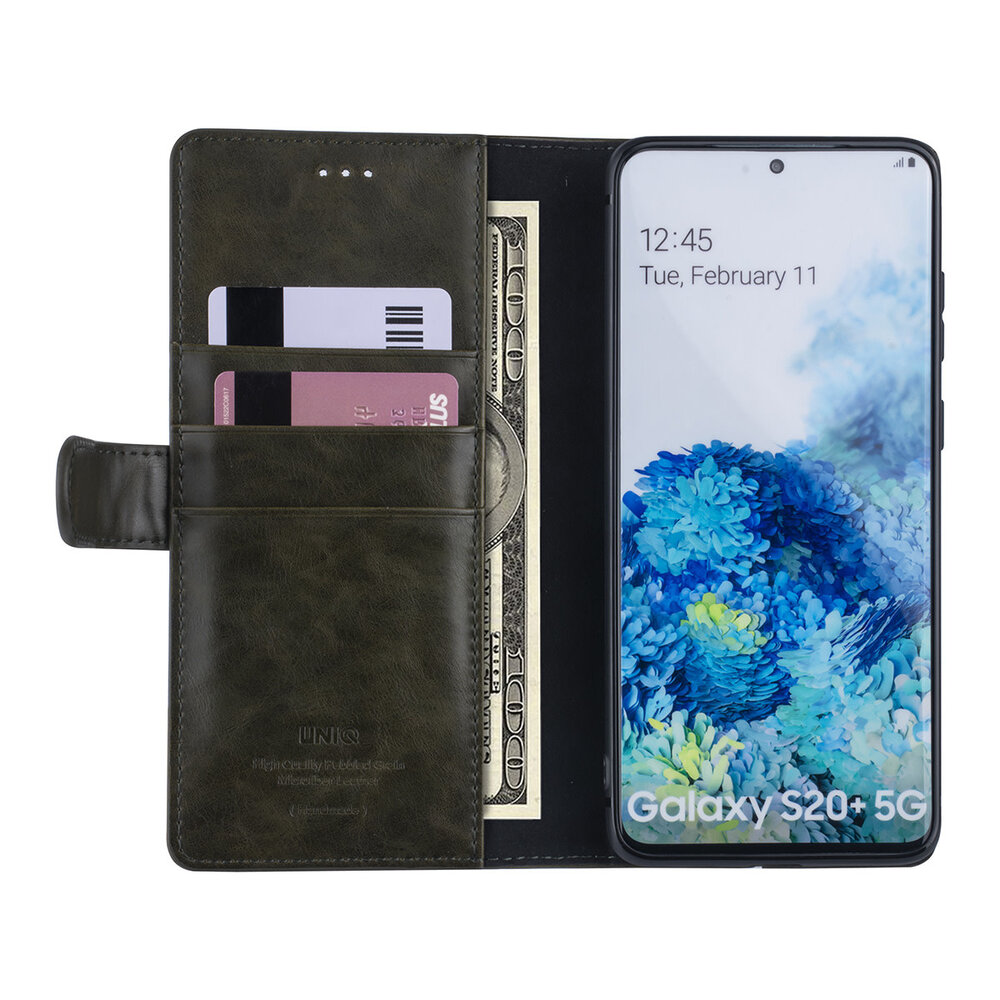 UNIQ Accessory Samsung Galaxy S20 Plus Dark green Book type case - PU leather UNIQ Accessory Samsung Galaxy S20 Plus Dark green Book type case - PU leather