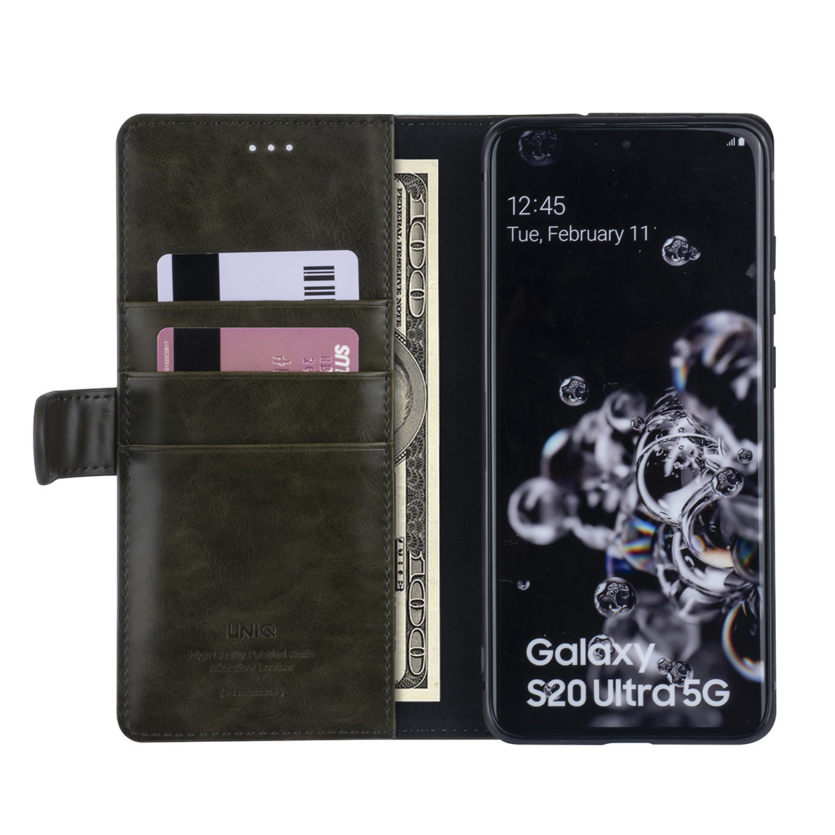 UNIQ Accessory DonkerGroen hoesje Samsung Galaxy S20 Ultra - Book Case - PU leather, foto 4 van 6
