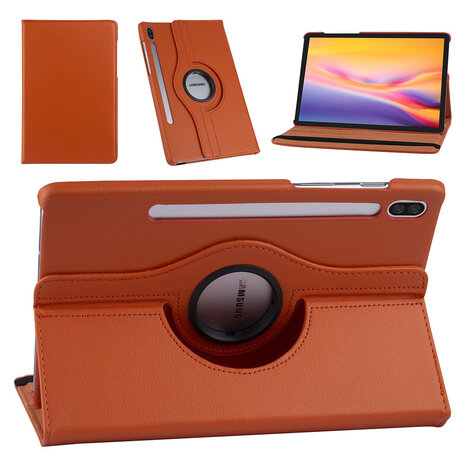 Galaxy Tab Hoesjes Tab S6 Orange Book Case Tablet - PU Galaxy Tab Hoesjes Tab S6 Orange Book Case Tablet - PU
