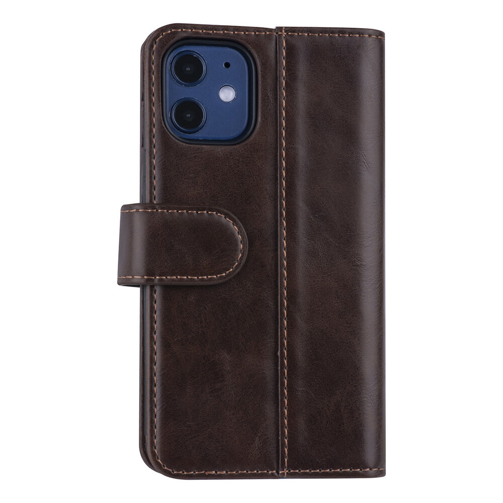 UNIQ Accessory iPhone 12 Mini Book Case hoesje - Donker Bruin - PU leather UNIQ Accessory iPhone 12 Mini Book Case hoesje - Donker Bruin - PU leather