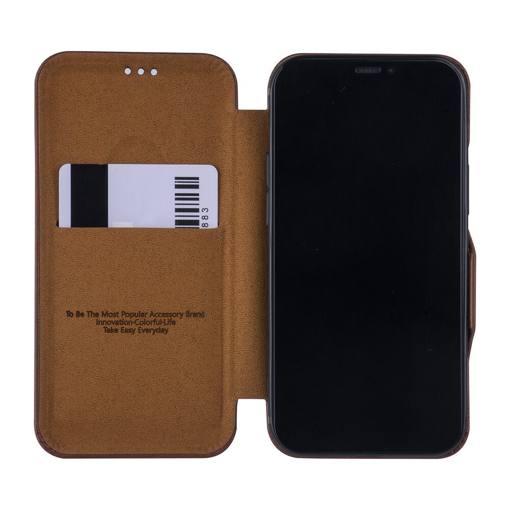 UNIQ Accessory UNIQ Accessory Bruin hoesje iPhone 12 Mini - Book Case UNIQ Accessory UNIQ Accessory Bruin hoesje iPhone 12 Mini - Book Case