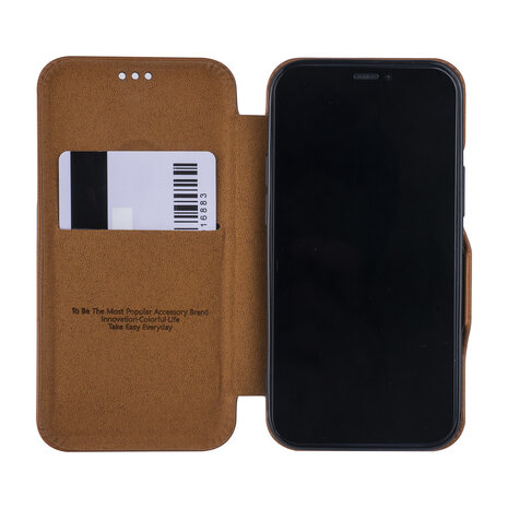UNIQ Accessory UNIQ Accessory LichtBruin hoesje iPhone 12 Mini - Book Case UNIQ Accessory UNIQ Accessory LichtBruin hoesje iPhone 12 Mini - Book Case