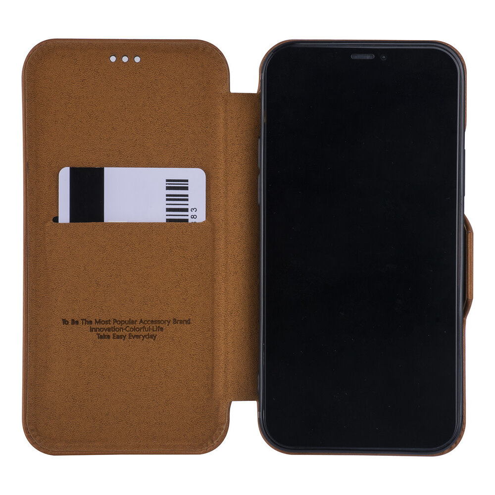 UNIQ Accessory Apple iPhone 12 - 12 Pro Hellbraun Book-Case hul - Kartenhalter UNIQ Accessory Apple iPhone 12 - 12 Pro Hellbraun Book-Case hul - Kartenhalter