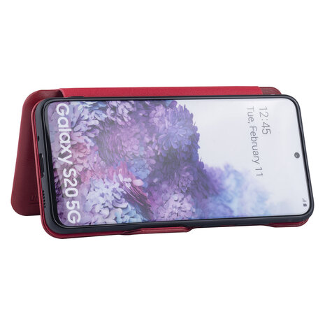 UNIQ Accessory UNIQ Accessory Samsung Galaxy S20 Book Case hoesje - Rood UNIQ Accessory UNIQ Accessory Samsung Galaxy S20 Book Case hoesje - Rood
