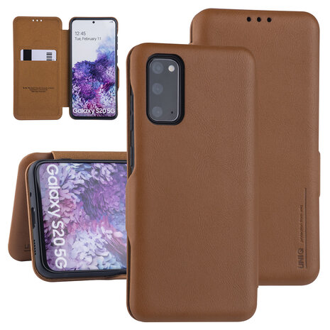 UNIQ Accessory Samsung Galaxy S20 Light Brown Book type case - Card Holder UNIQ Accessory Samsung Galaxy S20 Light Brown Book type case - Card Holder